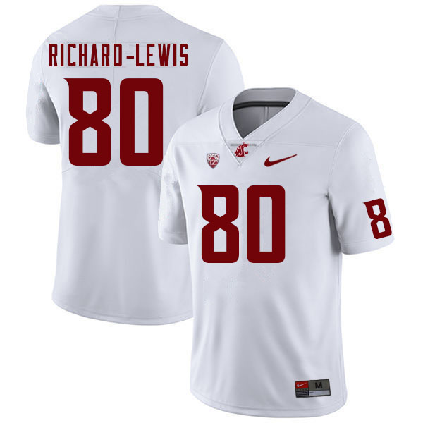 Men #80 Jasiah Richard-Lewis Washington State Cougars College Football Jerseys Sale-White